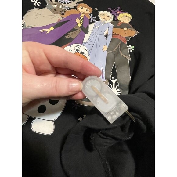 Disney Frozen II Sweatshirt Size XL 15 17 Black Light Up Fleece Crewneck - Picture 11 of 16